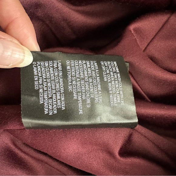 London Fog Single Breasted Button Front Maxi Burgundy Trench Coat w/ Belt Sz XXS - Picture 8 of 8